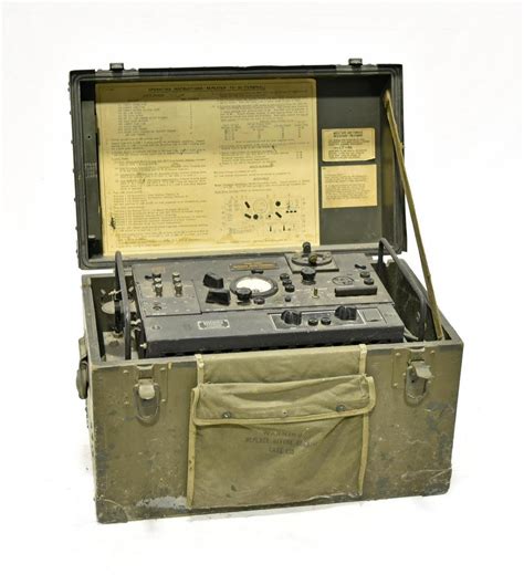 cloth or metal antenna box radio antique military|military radio equipment for sale.